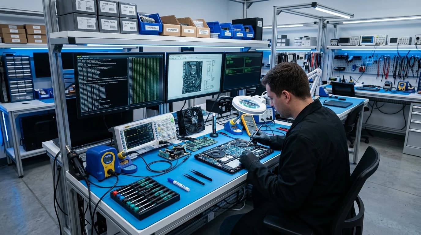 Modern Electronics Repair Lab Workstation